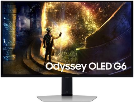 SAMSUNG Odyssey G6 G61SD Gaming Monitor, 27" OLED Display, QHD Resolution, 240Hz Refresh Rate, 0.03 (GtG) Response Time, AMD FreeSync Premium Pro, White | LS27DG610SNXZA
