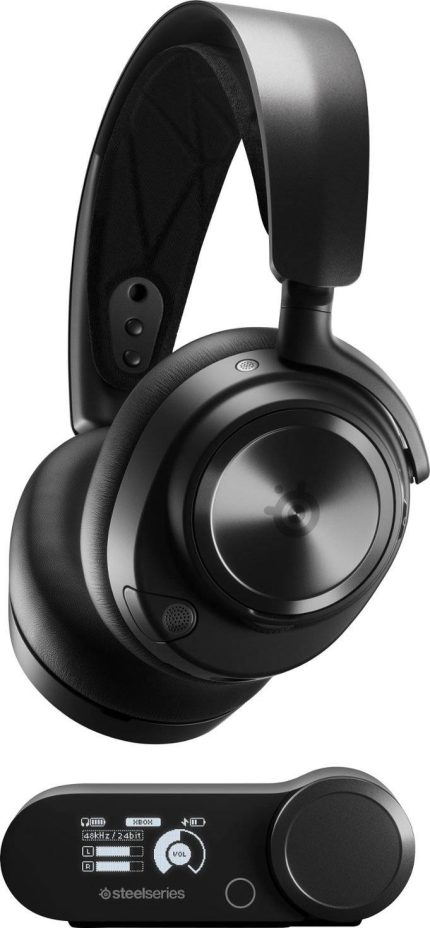 SteelSeries Arctis Nova Pro Wireless X Multi-System Gaming Headset PC Xbox , Premium Hi-Fi , Active Noise Cancellation, Infinity Power System, ClearCast Mic, PC/PS5/Switch/Mobile/Xbox, Black | 61521