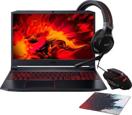 Acer AN515-57-72F7 15.6” FHD Gaming Laptop 144Hz, Intel Core I7-11800H Processor, 16GB RAM, 1TB SSD, RTX 3050Ti 4GB, English KB, Windows 10 Pro, Headset + Mouse + Mousepad Free, Black | NH-QBVEM.006
