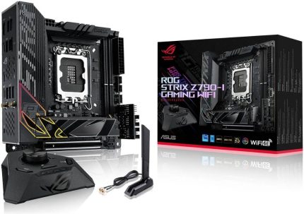 Asus Rog Strix Z790I Gaming Wifi Mini-ITX DDR5 Motherboard, LGA1700 Intel 13th Gen, Z790 Chipset, 64GB Memory, 2.5Gb Ethernet, Wi-Fi 6E, Bluetooth, PCIe 5.0, Aura Sync, 2xM.2 Slot | 90MB1CM0-M0EAY0