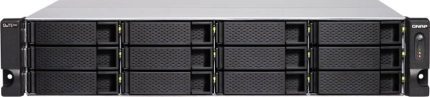 Qnap 12-Bay 3U Rackmount NAS, Intel Xeon D-1622 CPU, 32 GB DDR4 Memory, 12 x 3.5-inch SATA 6Gb Drive Bay, 4 Gigabit Ethernet Port, 4 PCIe Slot, 550W PSU | TS-h1886XU