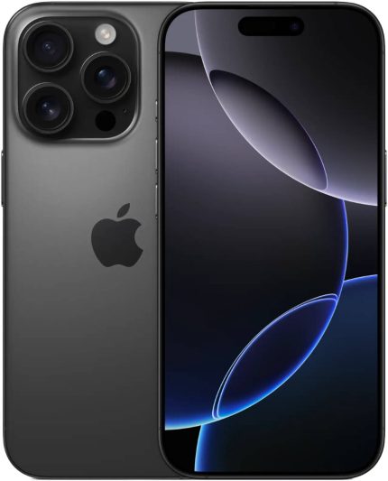 Apple iPhone 16 Pro, 6.3" OLED Super Retina XDR Display, A18 Pro Chip, 6-Core CPU, 6-Core GPU, 16-Core Neural Engine, 128GB Storage, 5G/Wi-Fi 7, Face ID, TRA Ver, Black Titanium | iP16PR-128TRABT