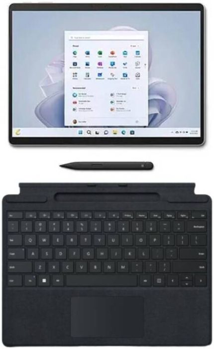 Microsoft Surface Pro 9 2-in-1 Tab & Signature Type Keyboard, 13" PixelSense Touch, Intel Core i7-1265U, 16GB RAM, 512GB SSD, Win11Pro, Slim Pen 2, ENG Layout K/B Black, Platinum | QIY-00001+8X6-00015