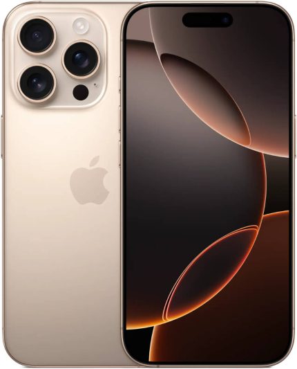 Apple iPhone 16 Pro, 6.3" OLED Super Retina XDR Display, A18 Pro Chip, 6-Core CPU, 6-Core GPU, 16-Core Neural Engine, 1TB Storage, 5G/Wi-Fi 7, Face ID, INTL Ver, Desert Titanium | iP16PR-1TBINTLDT