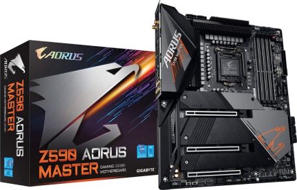 Gigabyte Z590 Aorus Master - Chipset Intel Z590, LGA 1200, Maximum Capacity 128GB, DDR4, 4 x 288-Pin, PCIe 4.0, USB 3.2 Gen2X2 Type-C, 6 x SATA III, ATX Motherboard | Z590-AORUS-MASTER