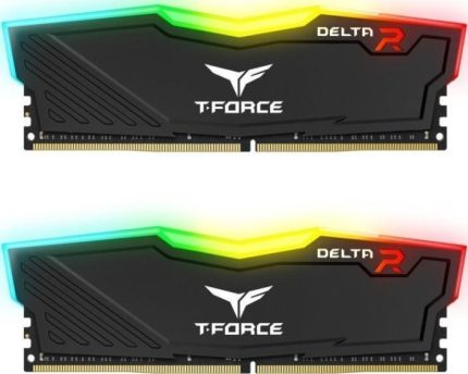 TeamGroup T-Force Delta RGB 64GB (2x 32GB) 3200MHz DDR4 RAM - Black | TF3D464G3200HC16FDC01