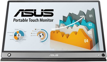 Asus ZenScreen MB16AMT USB Portable Monitor, 16" IPS Display, FHD Resolution, 60Hz Refresh Rate, 5ms (GtG) Response Time, 7800mAh Battery Capacity, 1W x2 Built-In Speakers, Black | 90LM04S0-B01170