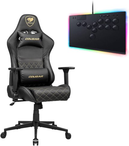 Fighting Game Champions Bundle - Cougar Armor One V2 Gaming Chair + Razer Kitsune All-Button Optical Arcade Controller | RZ06-05020100-R3G1/3MAO2GLB.0001