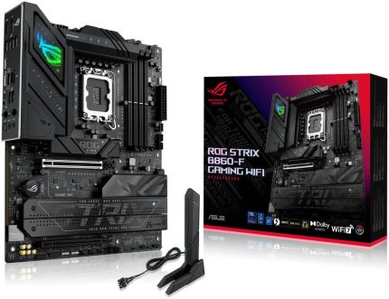 ASUS ROG Strix B860-F Gaming WiFi LGA 1851 ATX Motherboard, Intel B860 Chipset, 4x DIMM DDR5 Slots, Up to 256GB Max Memory, 1x PCIe 5.0 x16 SafeSlot, 4x M.2 Slots, WiFi & BT | 90MB1JG0-M0EAY0