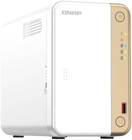 QNAP TS-262 2-Bay NAS Enclosure, Intel Celeron N4505 2.0GHz, 4GB RAM, 4GB Storage, 2 x 3.5/2.5" SATA III 6 Gb/s Drive Bays, 2 x M.2 2280 PCIe 3.0 x1, 1x 2.5GbE/1x HDMI, QTS 5.0.1 OS | TS-262-4G