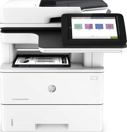 HP MFP M528dn Monochrome Laser Printer, Print Speed 45 ppm, 8.5 x 14" Flatbed Scanner, Print Speed 45 ppm, 1200 x 1200 dpi, 100-Sheet ADF, 8" Color Touchscreen, White | 1PV64A