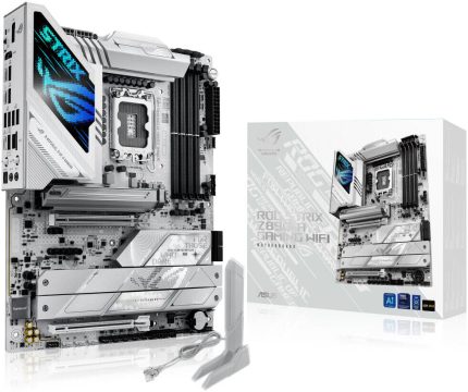 ASUS ROG Strix Z890-A Gaming Wi-Fi LGA 1851 ATX Motherboard, Intel Z890 Chipset, 4x DDR5 DIMM Slots, Up to 192GB Max Memory, Wi-Fi 7 & BT 5.4, PCIe 5.0 x16 Slot, 5x M.2 Slots, White | 90MB1I90-M0EAY0