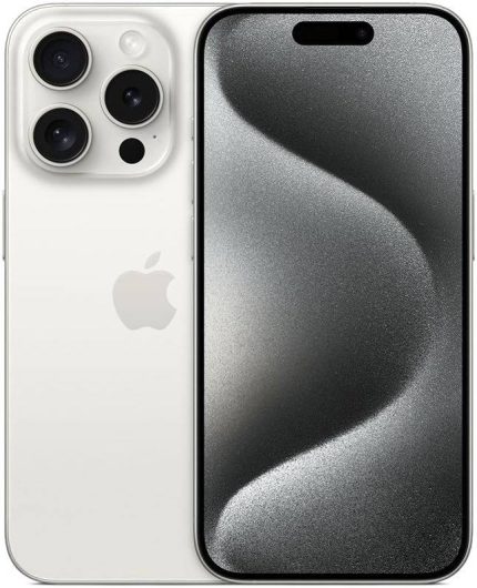 Apple iPhone 15 Pro, 6.1" OLED Super Retina XDR Display, A17 Pro Chip, 6-Core CPU, 6-Core GPU, 16-Core Neural Engine, 1TB Storage, 5G / Wi-Fi 6E, FaceID, TRA Version, White Titanium | S300856398