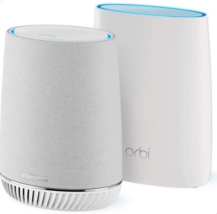 Netgear RBK50V-100EUS Orbi Mesh Wi-Fi System with Orbi Voice Wi-Fi Satellite, Smart Speaker, Amazon Alexa Built-In - White | NG-RBK50V-100EUS