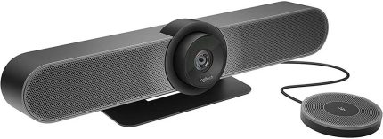 Logitech MeetUp Camera and Expansion Mic, HD Video and Audio Conferencing System, 120 Degree FOV, 4K Optics, 8 - 14FT Expansion Mic Range, Black | 960-001201