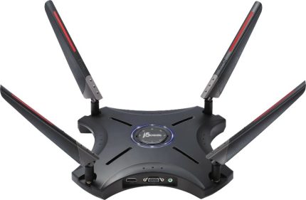 J5create JWR2105 40-User Wireless Presentation Display Router, For Large Size Meeting Rooms, Dual Band, Black | JWR2105