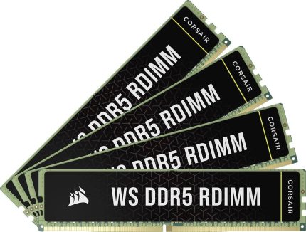 Corsair WS DDR5 ECC RDIMM DRAM Desktop Memory Kit, 128GB (4x 32GB) Capacity, 5600MT/s Speed, CL40 Latency, 288-Pin, Intel XMP 3.0 & AMD EXPO Compatible | CMA128GX5M4B5600Z40