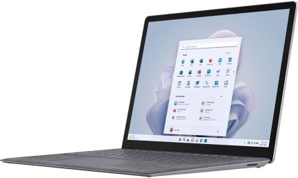 Microsoft Surface Laptop 5, 13.5" 2256 x 1504 PixelSense Touch Display, Intel Core i5-1235U, 8GB RAM, 512GB SSD, Intel Iris Xe Graphics, Windows 11 Home, Platinum | RIS-00001