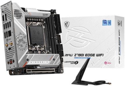 MSI MPG Z790i EDGE WIFI LGA 1700 Mini-ITX Motherboard, Intel Z790 Chipset, 2 x 2-Channel DDR5-8000, 64GB Max Memory, 2.5Gbps LAN, Wi-Fi 6E, 1x PCIe 5.0 x16 USB 3.2/2.0, 1xHDMI 1x DP | 911-7E03-001