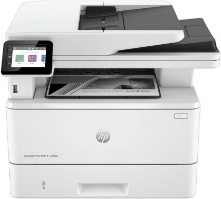 HP LaserJet Pro MFP 4103fdw Printer, 2.7" Color Touchscreen Display, Up to 50ppm Print Speed, Up to 42cpm Copy Speed, 50 Sheets ADF Capacity, White | 2Z629A