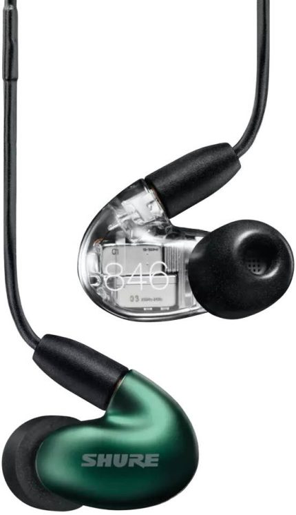 Shure SE846 Gen 2 Sound Isolating Earphones, 4 Custom-engineered Drivers, Customizable Frequency Response, Clear Calls & Controls, Detachable 3.5mm CommunicationCable, Jade | SE846G2JD+UNI-EFS