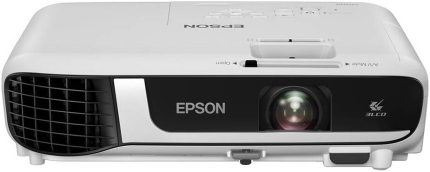 Epson EB-W52 WXGA Entry Portable 3LCD Projector, 4000 Lumens Brightness, Up to 320" Display Size, 16,000 1 Contrast Ratio, 2W Stereo Speakers, 1 x HDMI / 2 x RCA, 1 x USB 2.0 type A, White | EB-W52