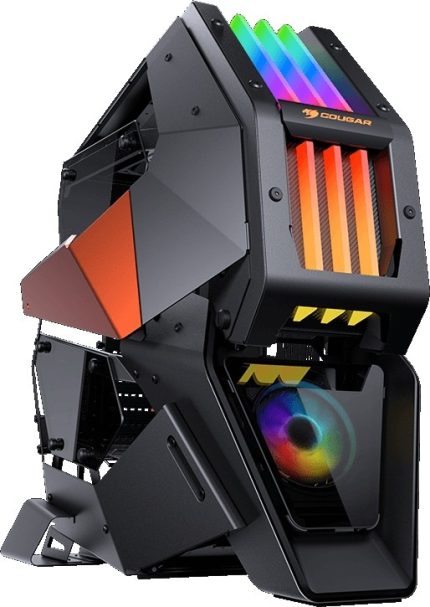 COUGAR Conquer 2 RGB Full-Tower ATX Gaming PC Case, Metal Frame Resign, 4Tempered Glass Panels, Support up to 360mm AIO & 7* 120mm Fans, 8 + 2 Exp, USB Type-C / A, Audio In/Out, Black | 109CM10001-01