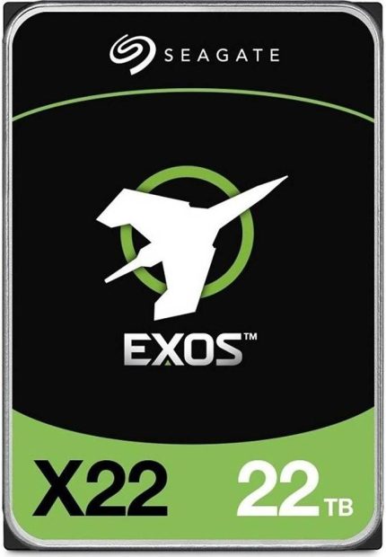 Seagate Exos X22 SATA 6Gb/s 3.5" Enterprise Hard Drive, 22TB Capacity, 7200 RPM Spindle Speed, 512MB Cache, 2,500,000 Hours MTBF, 285MB/s 272MiB/s Transfer Rate | ST22000NM001E