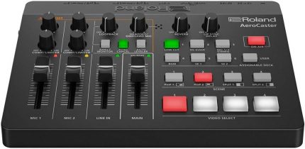Roland AeroCaster Livestreaming System, Up to 5xVideo Sources, Connect to 4 Wireless Sources, Wirelessly Stream from Optional iPad, 1x Line Input, PiP & Split-Screen Presets, Black | VRC-01