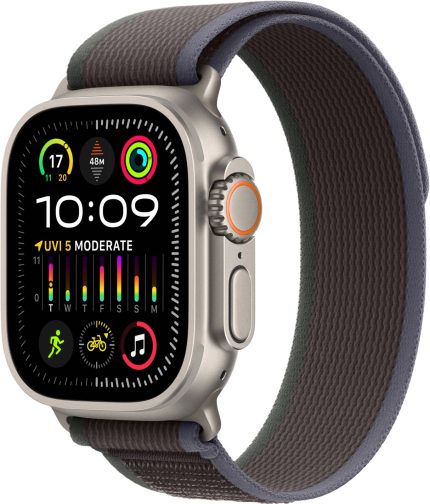 Apple Watch Ultra 2 GPS + Cellular 49mm Smartwatch, Titanium Case with Blue/Black Trail Loop M/L, OLED Retina Display, Fitness Tracker, Action Button, Extra-Long Battery Life | MRF63LW/A / MRFR3ZA/A