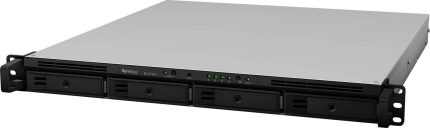 Synology RackStation 4-Bay NAS Enclosure, 8GB of DDR4 ECC RAM, 1U Form Factor, 4 x Gigabit Ethernet Ports, 3.5"/2.5" SATA Drive, Expansion Port, USB 3.0 Type-A | RS1619XSPLUS