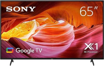 Sony X75K Series Smart TV, 64.5" 4K HDR LCD Display, 50Hz Refresh Rate, 4K Processor X1 Processor, Live Colour Technology, Dual-Band Wi-Fi & BT5.0, 2x 10W Speaker, 3x HDMI Inputs, Black | 65X75K