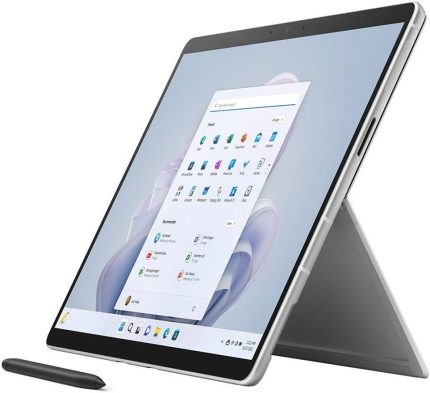 Microsoft Surface Pro 9 2 in 1 Tablet, 13” PixelSense Flow 120Hz Touch Display, Intel Core i5-1235U, 8GB RAM, 128GB SSD, Surface Slim Pen 2, Intel Iris Xe Graphics, Win 11, Platinum | OF01SXQ22363BF