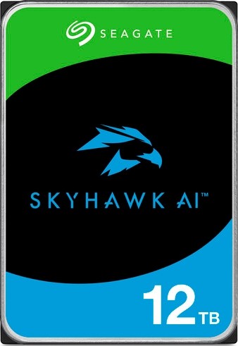 Seagate Skyhawk AI 12TB SATA 6.0Gb/s 3.5'' Internal Hard Drive, 256MB Cache, 7200 Rpm, 250 MB/s Max Sustained Transfer Rate, Network Video Recorder, Camera Device Supported | ST12000VE001