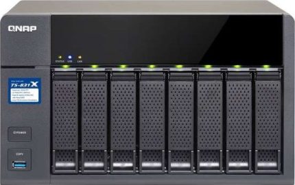 QNAP 8 BAY 3.5 HDD TOWER NAS 8GB DDR3 ARM Cortex-A15 Dual Core 1.7GHz, (up to 16GB) 2 x GbE LAN, PCIe slot, hardware encryption, SSD cache | TS-831X-8G