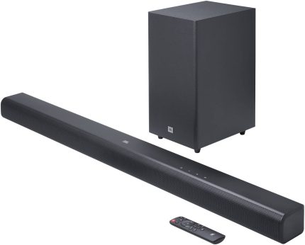 JBL Cinema SB580 3.1 Channel Soundbar, 440W Output, 3x (45 x 100) mm Racetrack Drivers + 3x 13mm Tweeters, 6.5" (165 mm), Wireless Subwoofer, Bluetooth 5.3 Version, Black | JBLSB580BLKAM
