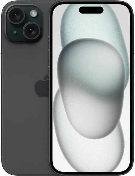 Apple iPhone 15, 6.1" Super Retina XDR OLED Display, A16 Bionic Chip, 6-Core CPU, 5-Core GPU, 16-Core Neural Engine, 128GB Storage, 5G/Wi-Fi, Face ID, 48MP+12MP Camera, TRA Version, Black | B0CHX5QVX1