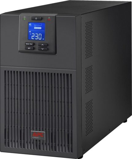 APC SRV 3000VA Easy UPS, 230V Output Voltage, Tower Type, 2400W Rated Power, 1.50m Cable Length, 6 IEC 60320 C13 / 1 (C19) Power Socket Outlets, Black | SRV3KI