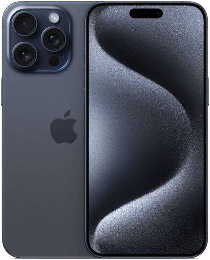 Apple iPhone 15 Pro Max, 6.7" OLED Super Retina XDR Display, A17 Pro Chip, 6-Core CPU, 6-Core GPU, 256GB Storage, 5G / Wi-Fi 6E / BT 5.3, Face ID, International Version, Blue Titanium | MU2R3ZA/A