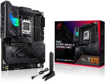ASUS ROG Strix X870-F Gaming WiFi AM5 ATX Motherboard, AMD X870 Chipset, 4x DDR5 DIMM Slots, 192GB Max Memory, 4x M.2 Slots, 1x PCIe 5.0 x16 | 90MB1IV0-M0EAY0