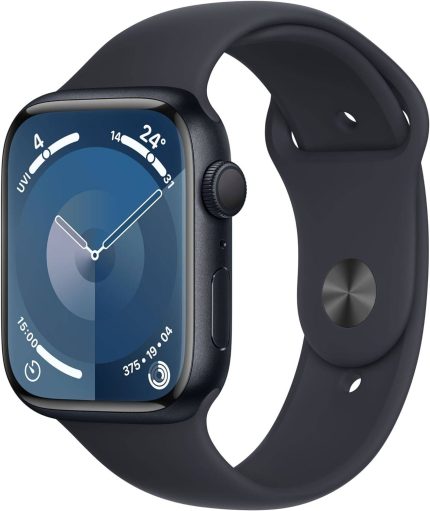 Apple Watch Series 9 GPS 41mm Smartwatch with Midnight Aluminum Case with Midnight Sport Band M/L, Fitness Tracker, Blood Oxygen & ECG Apps, Always-On Retina Display, Midnight | MR8X3LL/A