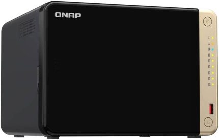 QNAP TS-664 6-Bay NAS Enclosure, Intel Celeron N5095 4-Core 2.0 GHz, 8GB RAM, 6 x 3.5"/2.5" SATA III 6 Gb/s Drive Bays, 2 x USB-A 3.2 Gen 2, 2 x M.2 2280 PCIe 3.0 x1, 1 x HDMI 2.1, Black | TS-664-8G