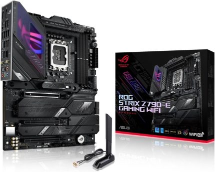 Asus Rog Strix Z790-E Gaming Wifi ATX DDR5 Motherboard, LGA 1700 Socket, Z790 Chipset, 2.5G LAN, Wifi 6E, Max 128GB Memory, 4x SATA 6Gb/s, 5x M.2 Slot, PCIe 5.0, Armoury Crate | 90MB1CL0-M0EAY0