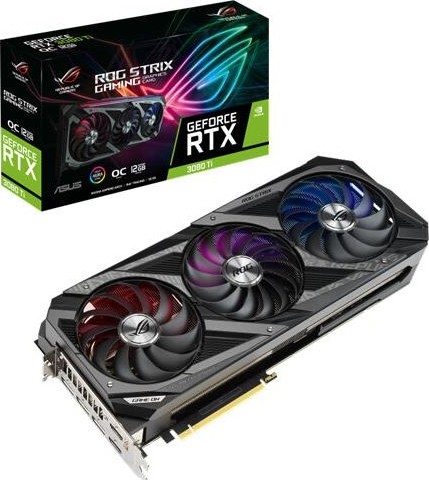 Asus ROG Strix GeForce RTX 3080Ti OC O12G - 12GB GDDR6X, 384 Bit, PCI Express 4.0 x16, 3 x DisplayPort 1.4a, 2 x HDMI 2.1, Ray-Tracing Graphics Card | 90YV0GT1-M0NM00