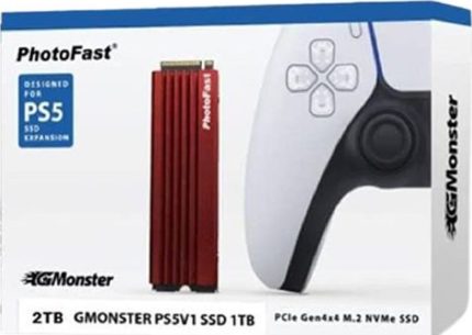 Photofast GMonster PS5V1SE 2 TB SSD, Up To 5600 Mb/s Speed, M.2 Nvme With Heatsink, For Playstation 5, Red / Black | PS5A010075