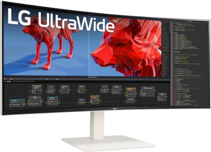 LG 38WR85QC 38" Curved Ultrawide WQHD Nano IPS Monitor, 144Hz / 1ms Response Time, NVIDIA G-SYNC AMD FreeSync Premium Pro, 7Wx 2CH Speaker VESADisplayHDR 600, USB-C 90W, HDMI / DP - White | 38WR85QC