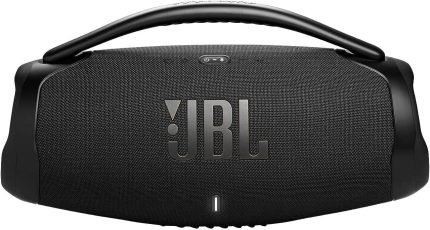 JBL Boombox 3 Wi-Fi Powerful Wi-Fi and Bluetooth Speaker, Deep Bass, 3-Way Speaker, 24H Battery, 3D Dolby Atmos, Waterproof & Dustproof, Built-In Charger, Self-Tuning Feature - Black | BOOMBOX3WIFI-BK