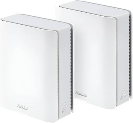 ASUS ZenWiFi BT10 Router, WiFi 7 Tri-band Mesh, x8 Internal Antennas, Multi-link Operation, 2.4GHz/5GHz/6GHz Operating Frequency, Pack of 2, White | 90IG08Y0-MO3C40