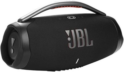 JBL Boombox 3 Portable Bluetooth Speaker, 3-Way Speaker, Metal Carry Handle with Silicone Grips, 1x Woofer, 2x Midrange & 2x Tweeters, Up to 24H of Playback, Pair Up to 2 Devices, Black | BOOMBOX3-BK