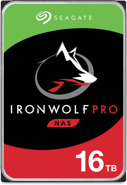 Seagate 16TB IronWolf Pro SATA III 3.5" Internal NAS HDD, Up to 270 MB/s Data Transfer Rate, 7200 rpm, 256MB Cache, 2.5Mn Hours MTBF, 550TB / Year Workload Rate, Rescue Data Recovery | ST16000NT001